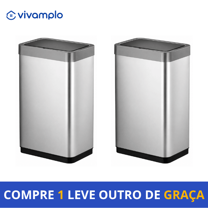 Lixeira de Luxo em Aço Inox com Abertura Automática [Compre 1 & Leve 2]