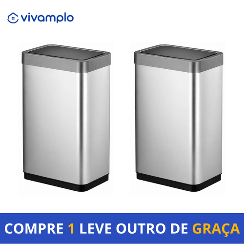 Lixeira de Luxo em Aço Inox com Abertura Automática [Compre 1 & Leve 2]