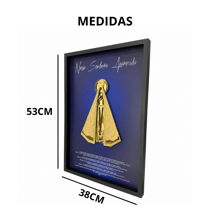 Quadro Decorativo Nossa Senhora Aparecida 3D com Moldura Premium [Compre 1 & Leve 2]