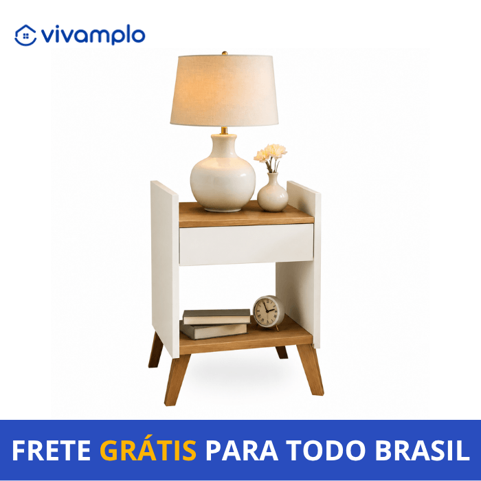 Mesa de Cabeceira com Gaveta e Nicho para Quarto.