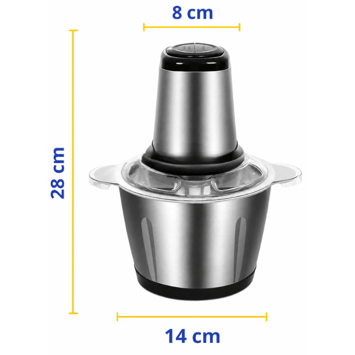 Triturador Elétrico ChefPro 2L Bivolt + Tábua de Madeira Grátis