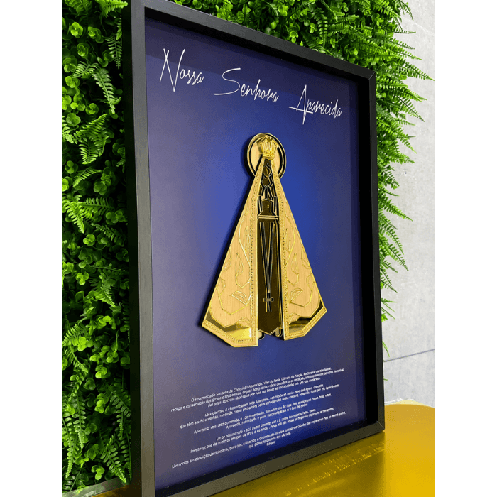 Quadro Decorativo Nossa Senhora Aparecida 3D com Moldura Premium [Compre 1 & Leve 2]