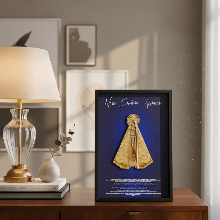 Quadro Decorativo Nossa Senhora Aparecida 3D com Moldura Premium [Compre 1 & Leve 2]