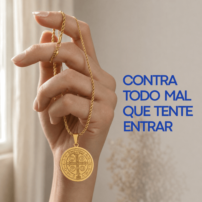 Corrente Medalha de São Bento- Banhado a Ouro ou Prata [Compre 1 & Leve 2]