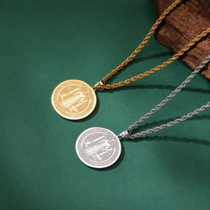 Corrente Medalha de São Bento- Banhado a Ouro ou Prata [Compre 1 & Leve 2]