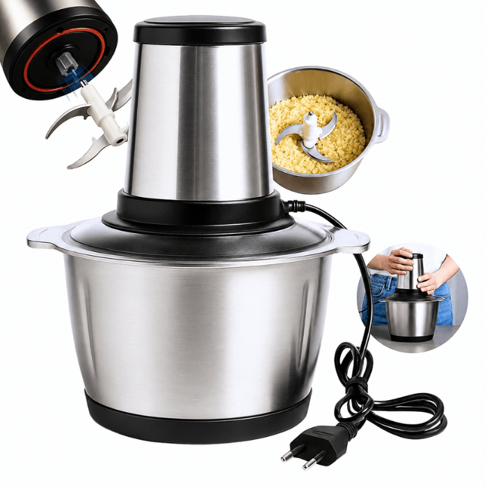 Triturador Elétrico ChefPro 2L Bivolt + Tábua de Madeira Grátis